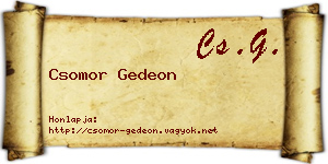 Csomor Gedeon névjegykártya